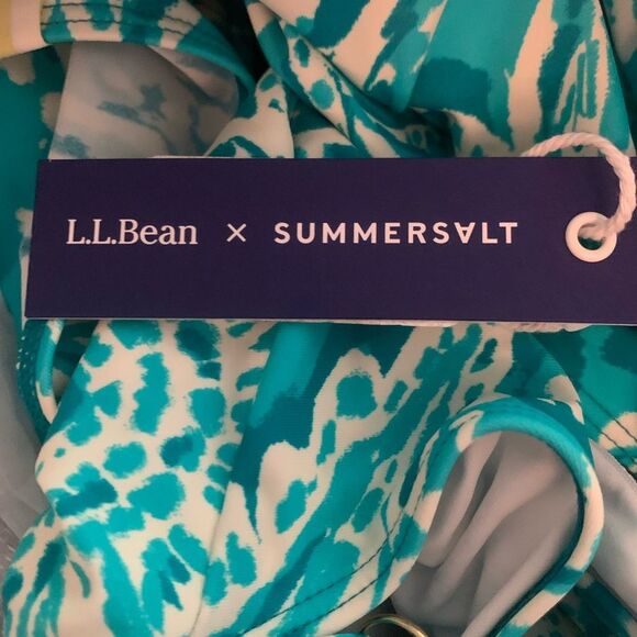 L.L. Bean x Summersalt NEW Seascape Sweetheart One Piece Swimsuit Blue Batik - Picture 5 of 8